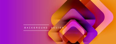 Soyut gradyan katmanlar dinamik bileşim oluşturur. Turuncuya mor geçişler, modern arkaplan tasarımı oluşturur. Şekiller örtüşüyor, derinlik ekleniyor.