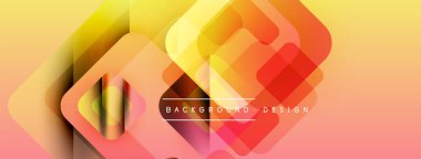 Soyut geometrik şekiller örtüşüyor, canlı turuncu ve sarı renkler yaratıyor. Arkaplan ve sunumlar için modern tasarım ögesi.