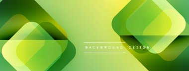 Soyut geometrik şekiller örtüşüyor, canlı yeşil gradyanlar yaratıyor. Modern tasarım arka planlar, sunumlar ve markalaşma için uygundur..