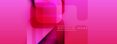 Soyut pembe arka plan. Üst üste binen kareler dinamik görsel efekt yaratır. Modern tasarım ögeleri parlak kompozisyon sunar.