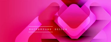 Soyut pembe arka plan. Üst üste binen kareler dinamik görsel efekt yaratır. Dijital projeler için modern tasarım.