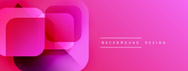 Soyut pembe dizayn özellikleri üst üste binen kareler. Gradyan gölgeler derinlik yaratır, modern estetik. Basit metin arkaplan tasarımı okur.