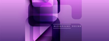 Soyut mor arkaplan. Üst üste binen dikdörtgenler dinamik görsel efekt yaratır. Modern tasarım elementleri parlak estetik sunar.