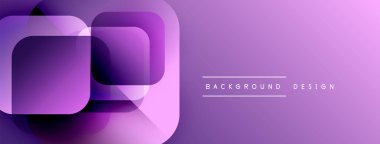 Soyut mor katmanlar modern tasarım yaratır. Gradyan şekiller üst üste binerek, dinamik görsel element oluşturur. Minimalist estetik giysiler.