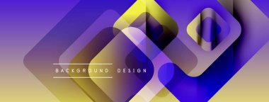 Soyut geometrik şekiller örtüşür, parlak sarı ve mor renkler yaratır. Modern tasarım arka planlar, pankartlar, sunumlar için uygun.