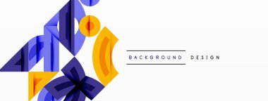 Soyut geometrik şekiller, sarı, mor renkler baskın gelir. Minimalist tasarım, temiz çizgiler, modern estetik. Arkaplan yaratıcı sunum öneriyor.