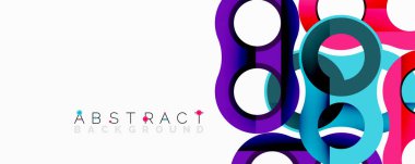 Canlı soyut tasarım. Üst üste binen renkli daireler dinamik görsel doku yaratır. Arkaplanlar için modern grafik ögesi.