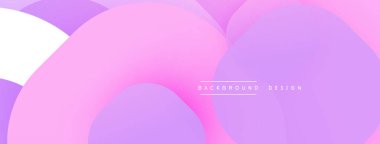 Soyut pembe mor tasarım. Üst üste binen daireler yumuşak eğimler yaratıyor, modern estetik. Çeşitli projeler için minimalist arkaplan.