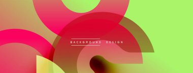 Soyut renkli şekiller çakışıyor. Gradyan renkler dinamik görsel efekt yaratır. Modern tasarım ögeleri pürüzsüz geçişler sunar.