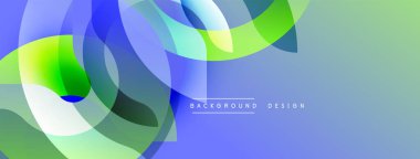 Soyut sıvı şekilleri üst üste binerek dinamik mavi, yeşil gradyanlar oluşturur. Modern tasarım hareketi, enerjiyi, görsel ilgiyi önerir.