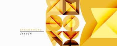 Soyut geometrik bileşim. Altın şekiller örtüşüyor, dinamik görsel efekt yaratıyor. Değişken renklere sahip minimalist tasarım, arkaplan veya modern grafikler için uygun.