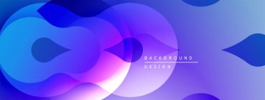 Soyut sıvı şekilleri, canlı mor, mavi gradyanlar. Modern tasarım öğesi, pürüzsüz geçişler, dinamik kompozisyon. Arkaplan dokusu.