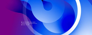 Soyut sıvı şekilleri, canlı maviler, morlar, beyaz aksanlar. Modern tasarım, pürüzsüz gradyanlar dinamik bileşim oluşturur.