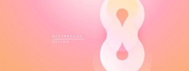 Yumuşak pembe eğimli arkaplan soyut sonsuzluk sembolü içerir. Tasarım, sakin ve nazik estetiği çağrıştırıyor. Minimalist kompozisyon, modern his.