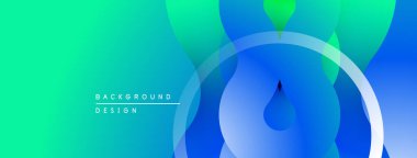 Soyut eğim arkaplanı. Mavi, yeşil renkler düzgün bir şekilde harmanlanır. Dairesel şekiller, dinamik görsel efektler yaratır. Modern tasarım ögesi.