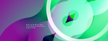 Soyut sıvı şekilleri, canlı gradyanlar. Mor, yeşil renkler modern tasarımı kusursuz bir şekilde harmanlıyor. Minimalist estetik, dinamik kompozisyon.
