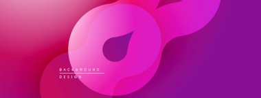 Soyut pembe mor eğimli dalgalar. Modern tasarım, düz kıvrımlar, canlı renkler, minimalist tarz. Projeler için arkaplan ögesi.