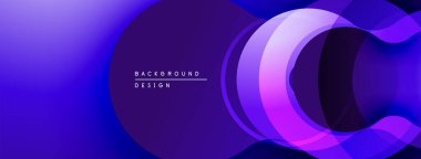 Soyut mor katmanlar dinamik arkaplan yaratır. Yumuşak eğimler, akış şekilleri hareketi, derinliği akla getiriyor. Modern tasarım ögesi.