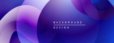 Soyut sıvı şekilleri örtüşür ve canlı mor gradyanlar yaratır. Arkaplan ve sunumlar için modern tasarım ögesi.