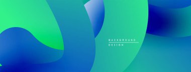 Soyut sıvı şekilleri canlı mavileri, yeşillikleri harmanlıyor. Pürüzsüz gradyanlar dinamik görsel doku oluşturur. Modern tasarım ögesi.