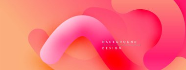 Soyut sıvı şekiller, canlı pembeler, portakallar. Pürüzsüz gradyanlar modern arkaplan tasarımı yaratır. Minimalist estetik, yumuşak kıvrımlar kompozisyona hakim..
