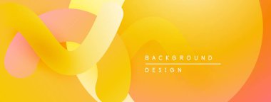 Soyut sarı, turuncu renkler. Üst üste binen şekiller dinamik görsel akış yaratır. Arka planlar için modern tasarım ögesi.