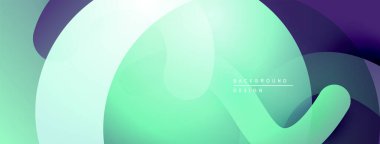 Soyut sıvı şekilleri, gradyanlar. Nane, mor renkler kusursuz bir şekilde harmanlanır. Arkaplan ve sunumlar için modern tasarım ögesi.