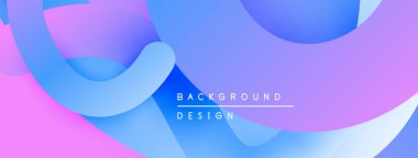 Soyut sıvı şekilleri pembe, mor ve mavi renkleri harmanlıyor. Modern tasarım hareketi ve huzuru çağrıştırıyor. Arkaplanda metin arkaplan tasarımı.