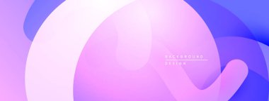 Soyut sıvı şekiller, mor renkler maviye karışıyor. Modern tasarım, pürüzsüz eğimler dinamik kompozisyon yaratır. Minimalist arkaplan.