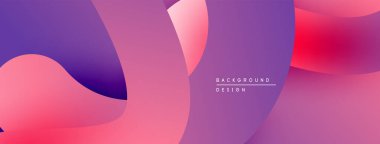 Soyut sıvı şekilleri mor, pembe renkleri harmanlıyor. Modern tasarım yumuşak geçişleri, yumuşak eğilimleri çağrıştırıyor. Minimalist estetik rahatlatıcı görsel deneyimler yaratır.