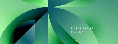 Soyut gradyanlar dinamik şekiller oluştururlar. Yeşil, deniz mavisi renkleri dizaynın hakimi. Minimum metin arka plan amacını gösteriyor. Modern estetik.