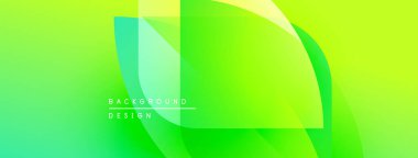 Soyut yeşil katmanlar dinamik arkaplan oluşturur. Düz gradyanlar, modern tasarım, canlı renkler, basit kompozisyon.