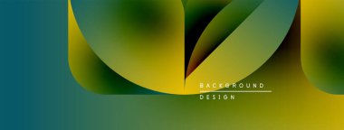 Soyut gradyan şekiller harmanlanarak dinamik görsel akış yaratır. Sarılar, yeşiller, maviler kompozisyona hakim. Metin arkaplan tasarımı okur.