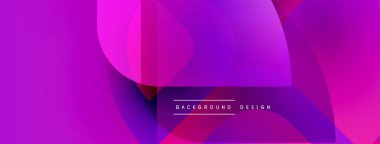Soyut canlı mor tasarım. Üst üste binen şekiller dinamik görsel efekt yaratır. Çeşitli projeler için modern arkaplan.