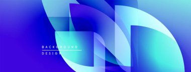 Soyut mavi tasarım katmanlı şekiller, gradyanlar içerir. Modern estetik, dinamik bileşim, uygun arkaplan ögesi.