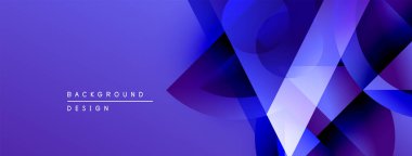 Soyut mor tasarım üst üste binen geometrik şekiller, gradyanlar, dinamik bileşimler. Dijital projeler için modern arkaplan.