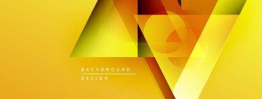 Soyut geometrik şekiller örtüşür, parlak sarı gradyanlar yaratır. Modern tasarım enerji, yenilik, dinamik bileşim öneriyor.