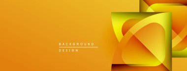 Soyut geometrik tasarım. Sıcak turuncu renkler katmanlı şekiller, modern estetik. En küçük metin arkaplan amacını gösterir.