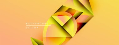 Soyut geometrik şekiller örtüşüyor, canlı turuncu ve sarı renkler yaratıyor. Modern tasarım enerjik ve dinamik hissettiriyor. Arkaplan yenilik ve yaratıcılığı öneriyor.