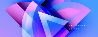 Soyut enerjik tasarım. Üst üste binen şekiller dinamik görsel efekt yaratır. Mavi, mor renkler kompozisyona hakim. Modern estetik.