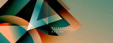 Soyut geometrik şekiller örtüşür, dinamik renkli arkaplan oluşturur. Gradyan renkler harmanlanarak modern tasarım ögesini oluşturur.