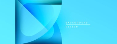 Soyut mavi tasarım. Üst üste binen şekiller dinamik görsel efekt yaratır. Sunumlar ve web siteleri için modern arkaplan uygun.