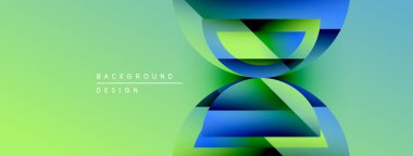 Soyut tasarım katmanlı şekiller, canlı yeşil mavi gradyan. Modern estetik, uygun arka plan elementi. Minimalist kompozisyon, temiz çizgiler.