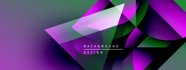 Soyut mor, yeşil tasarım. Geometrik şekiller, dinamik görsel efekt oluşturur. Sunumlar ve web siteleri için modern arkaplan.