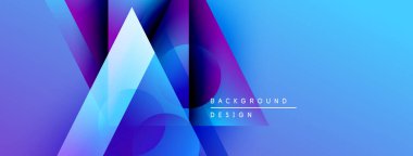 Soyut geometrik şekiller, canlı mavi mor gradyanlar. Modern tasarım elementleri dinamik görsel etki yaratır. Arkaplan teknoloji ve yenilik öneriyor.