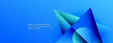 Soyut mavi tasarım, üst üste binen geometrik şekiller. Renkler derinlik yaratır, modern estetik. Minimalist kompozisyon.