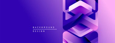 Soyut mor eğimli arkaplan. Geometrik şekiller modern tasarımı oluşturur. Metin arka plan tasarımı okur. Minimalist estetik.