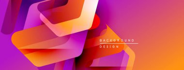 Soyut geometrik şekiller örtüşür, canlı bir değişim etkisi yaratır. Pembe, mor, turuncu renkler tasarımda baskın. Modern arkaplan dokusu.