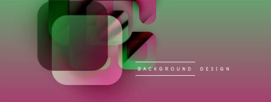 Soyut geometrik şekiller çakışıyor. Gradyan renkler modern tasarım yaratır. Metin arka plan tasarımı okur. Minimalist estetik.