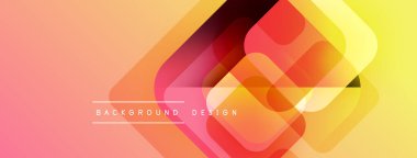 Soyut geometrik şekiller örtüşür, canlı bir değişim etkisi yaratır. Sıcak renkler tasarıma hükmediyor, enerji ve modernite öneriyor.